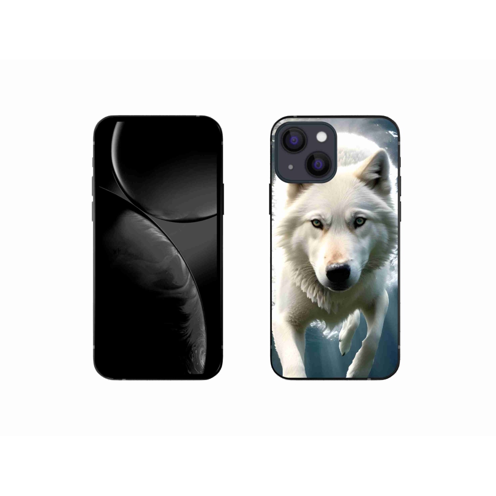 Gelový kryt mmCase na iPhone 13 mini - bílý vlk