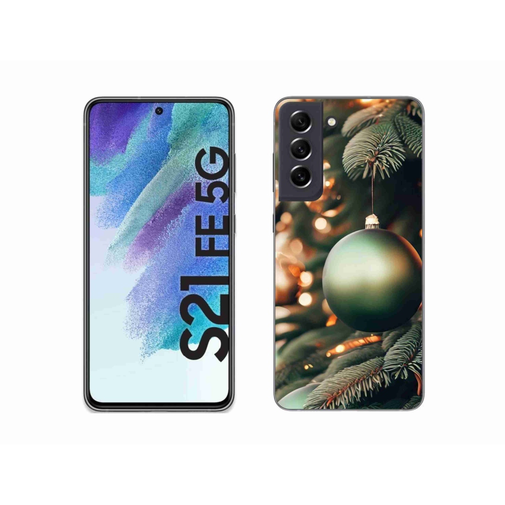 Gelový kryt mmCase na Samsung Galaxy S21 FE 5G - vánoční ozdoby 1