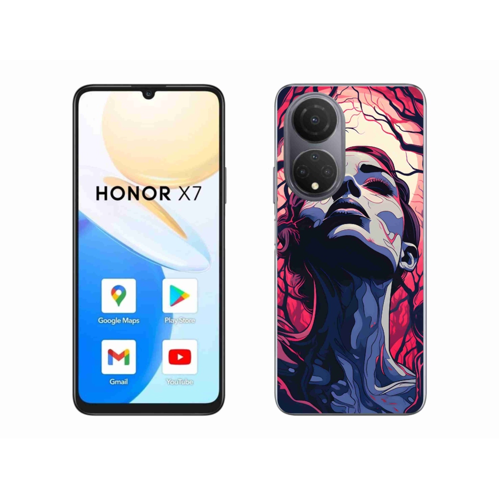 Gelový kryt mmCase na Honor X7 - abstraktní obličej