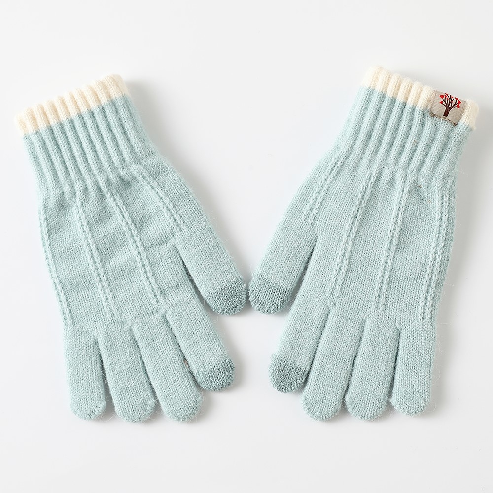 Decor dámské dotykové zimní rukavice - světlemodré
