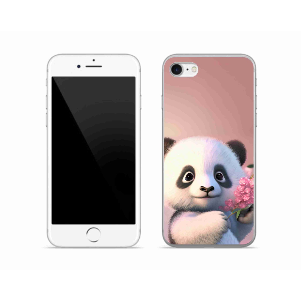 Gelový kryt mmCase na iPhone SE (2022) - roztomilá panda