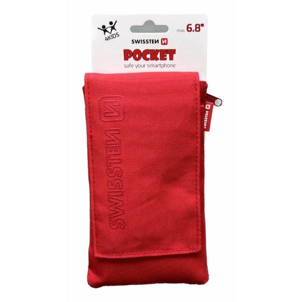 Univerzální látkové pouzdro Swissten Pocket 6,8 se šňůrkou - červené