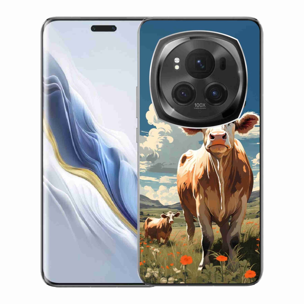 Gelový kryt mmCase na Honor Magic 6 Pro 5G - krávy na louce