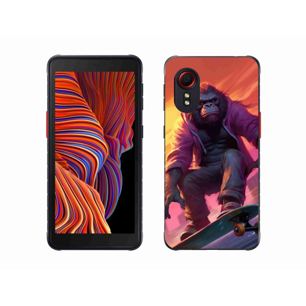 Gelový kryt mmCase na Samsung Galaxy Xcover 5 - gorila na skateboardu