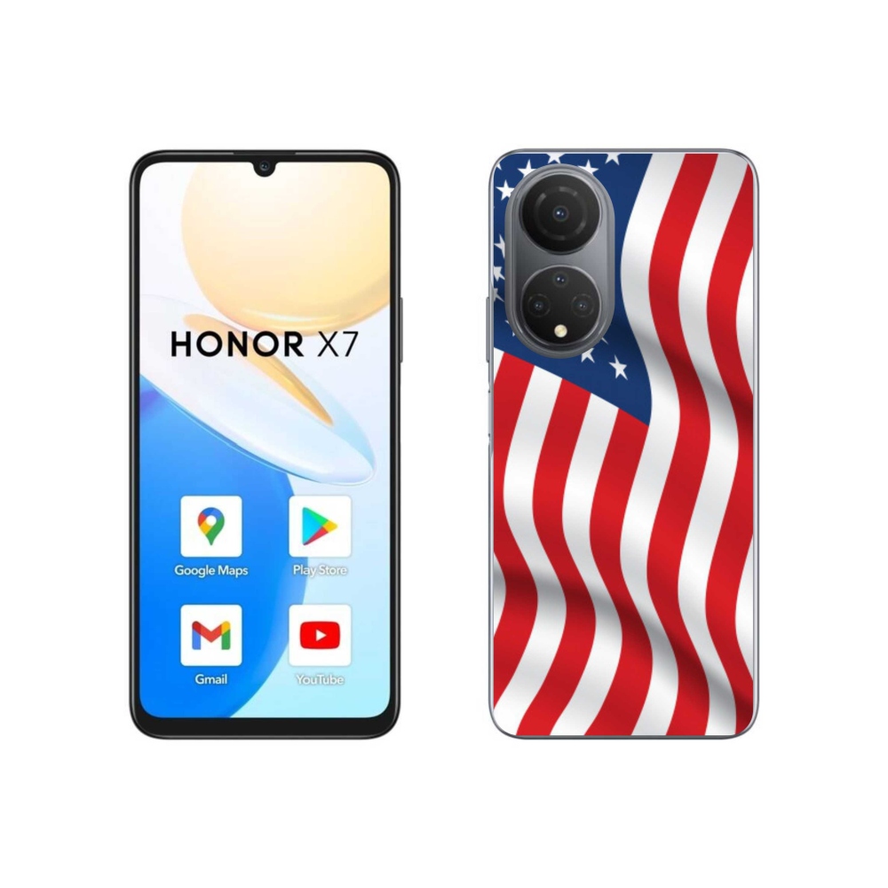 Gelový kryt mmCase na mobil Honor X7 - USA vlajka