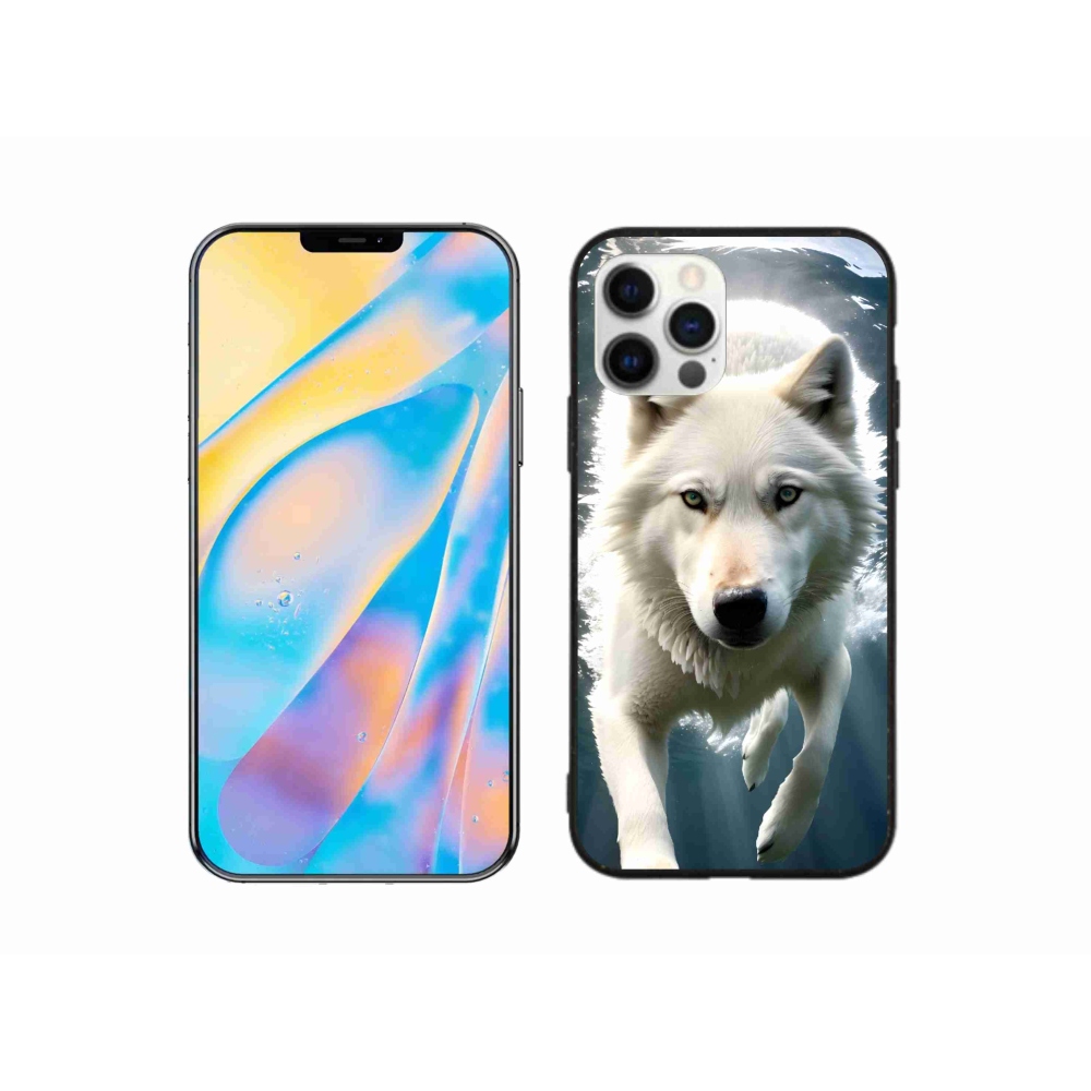 Gelový kryt mmCase na iPhone 12 - bílý vlk