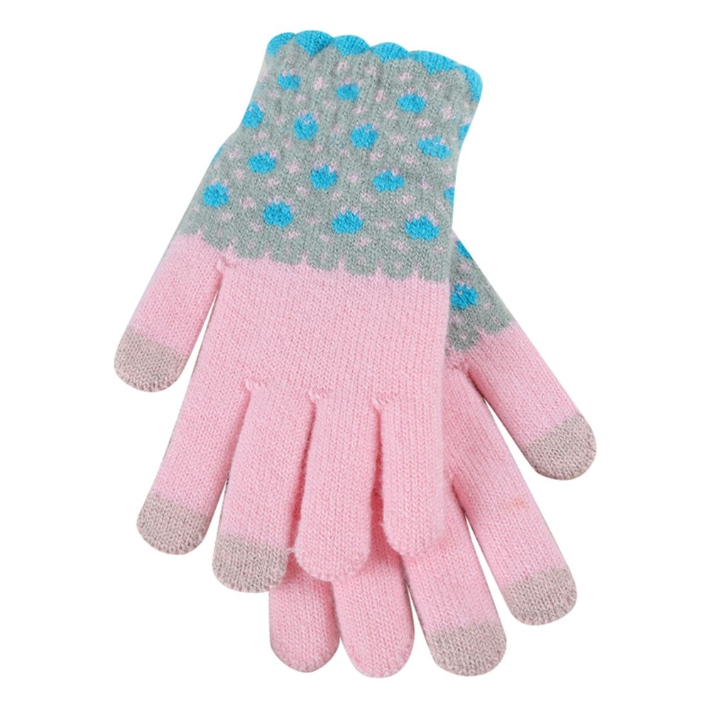 DZ122 dámské dotykové zimní rukavice - růžové