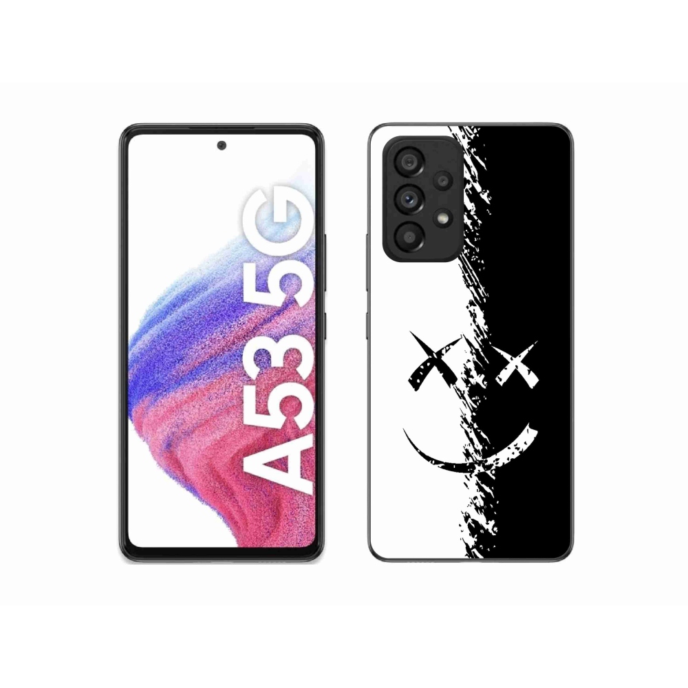 Gelový kryt mmCase na Samsung Galaxy A53 5G - černobílý smajlík