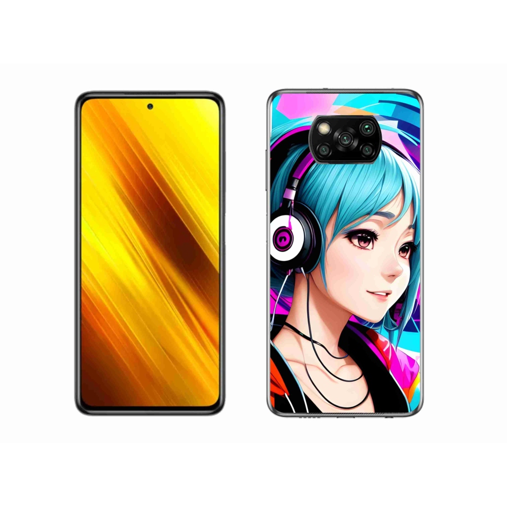 Gelový kryt mmCase na Xiaomi Poco X3 Pro - dívka se sluchátky