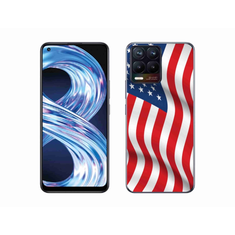 Gelový kryt mmCase na mobil Realme 8 Pro - USA vlajka
