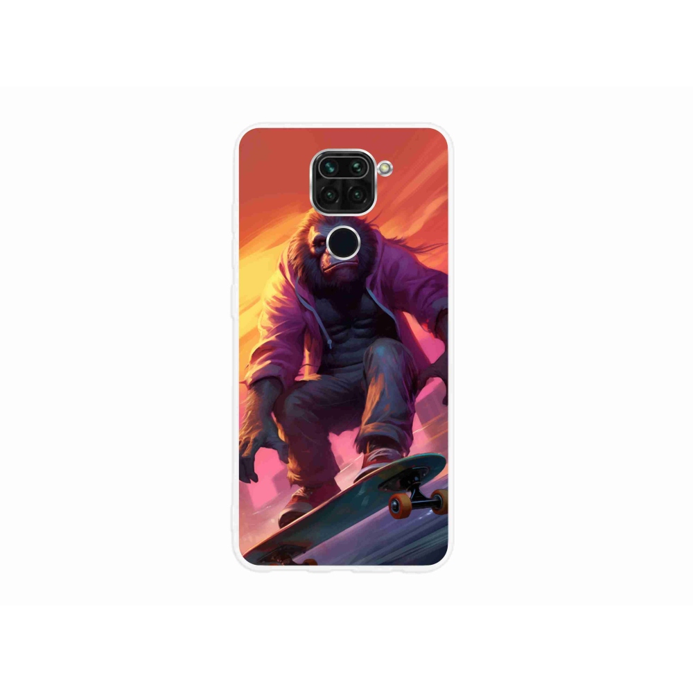 Gelový kryt mmCase na Xiaomi Redmi Note 9 - gorila na skateboardu