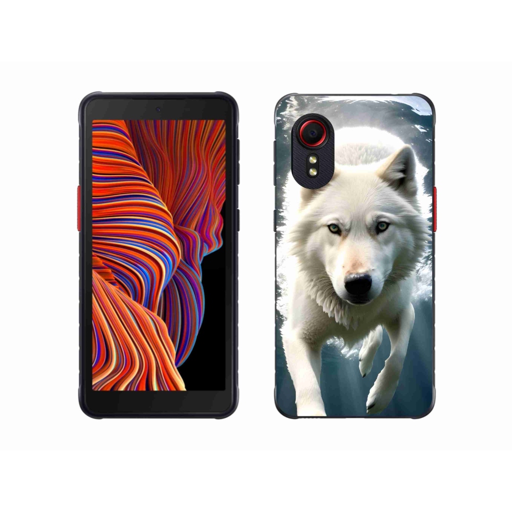 Gelový kryt mmCase na Samsung Galaxy Xcover 5 - bílý vlk