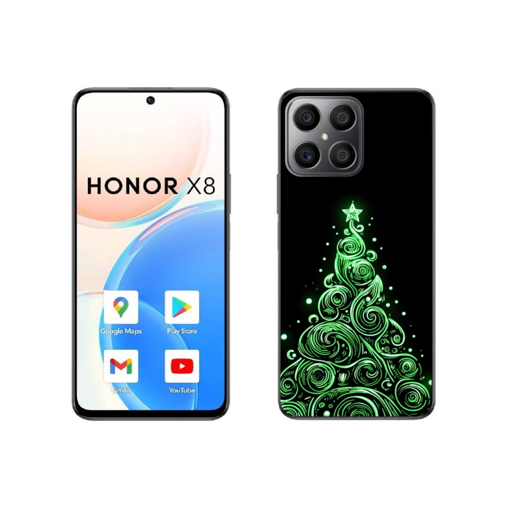 Gelový kryt mmCase na Honor X8 4G - neonový vánoční stromek 3