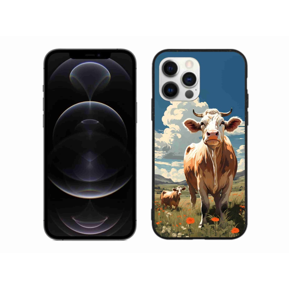 Gelový kryt mmCase na iPhone 12 Pro Max - krávy na louce