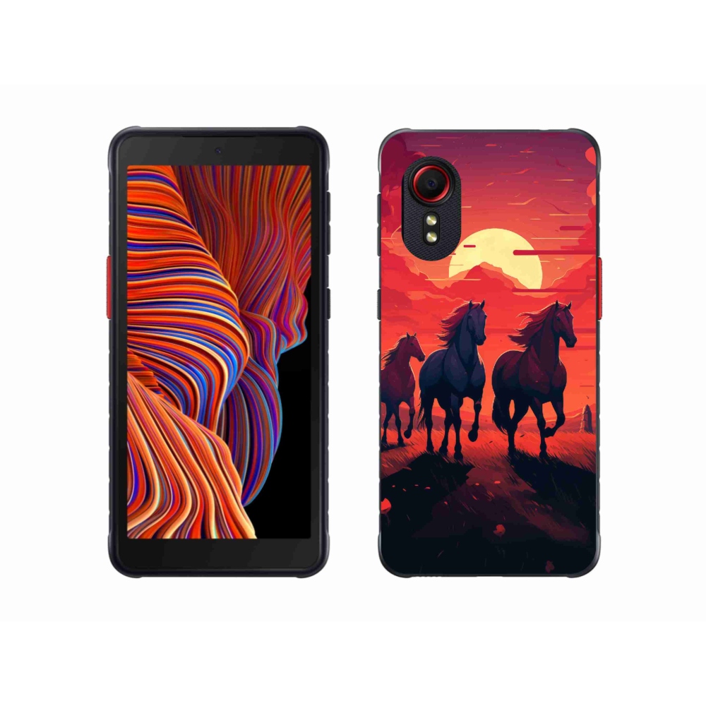Gelový kryt mmCase na Samsung Galaxy Xcover 5 - koně a západ slunce