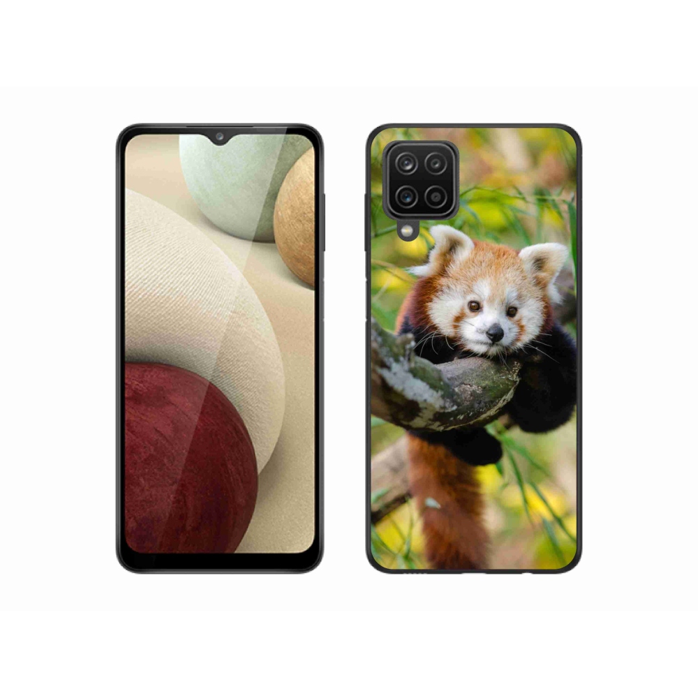 Gelový kryt mmCase na Samsung Galaxy A12 - panda červená