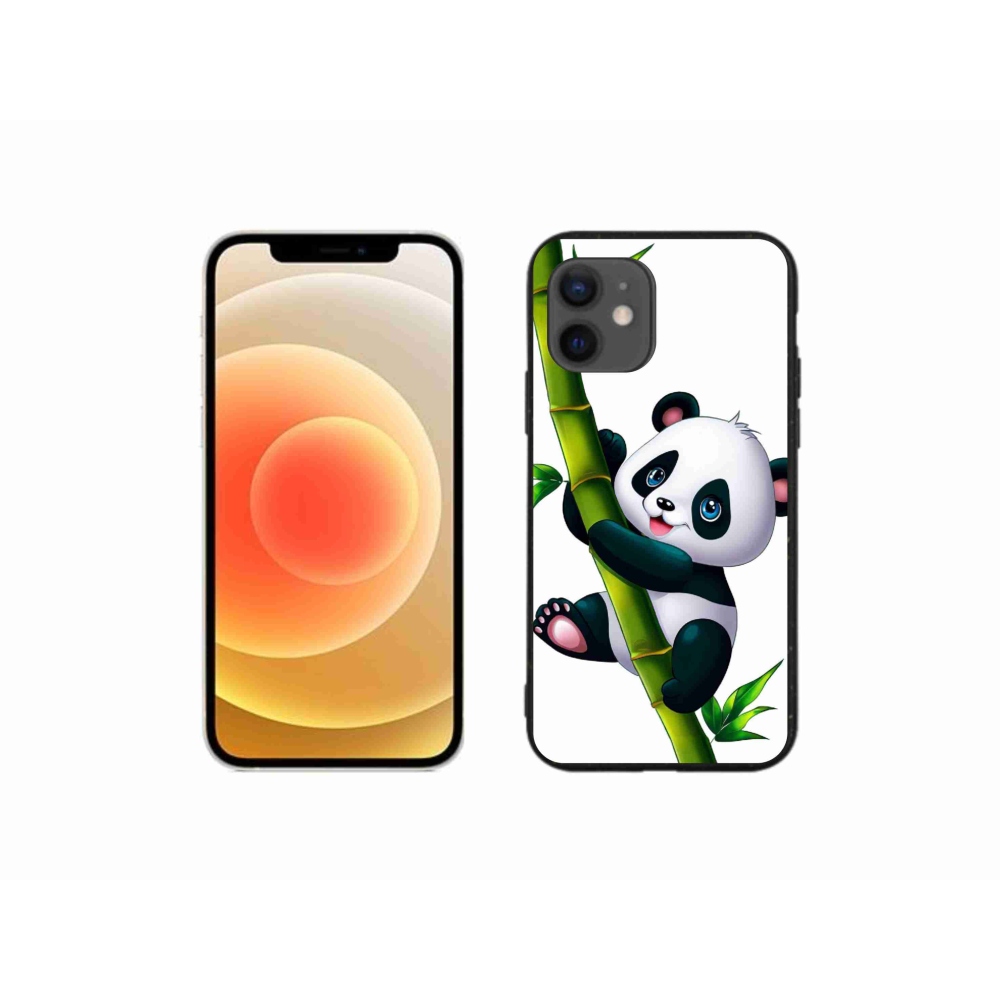 Gelový kryt mmCase na iPhone 12 mini - panda na bambusu