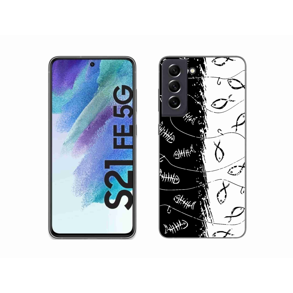 Gelový kryt mmCase na Samsung Galaxy S21 FE 5G - kostry a rybky