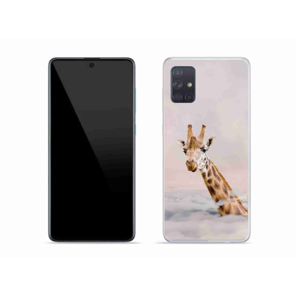 Gelový kryt mmCase na Samsung Galaxy A51 - žirafa v oblacích