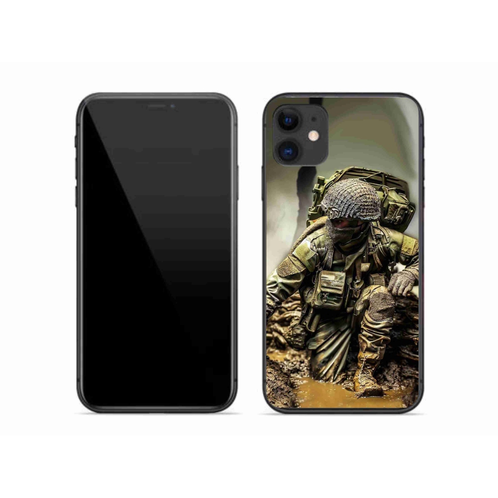Gelový kryt mmCase na iPhone 11 - voják