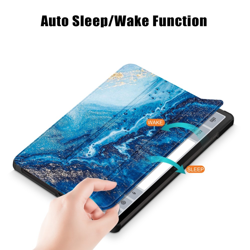 Print chytré zavírací pouzdro na Samsung Galaxy Tab S9 FE+ - mořské vlny