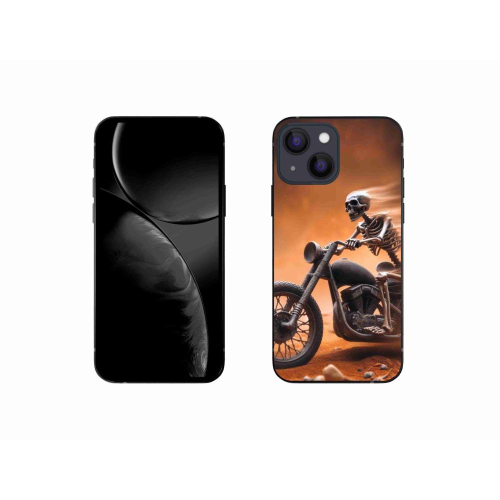 Gelový kryt mmCase na iPhone 13 mini 5.4 - kostra na motorce