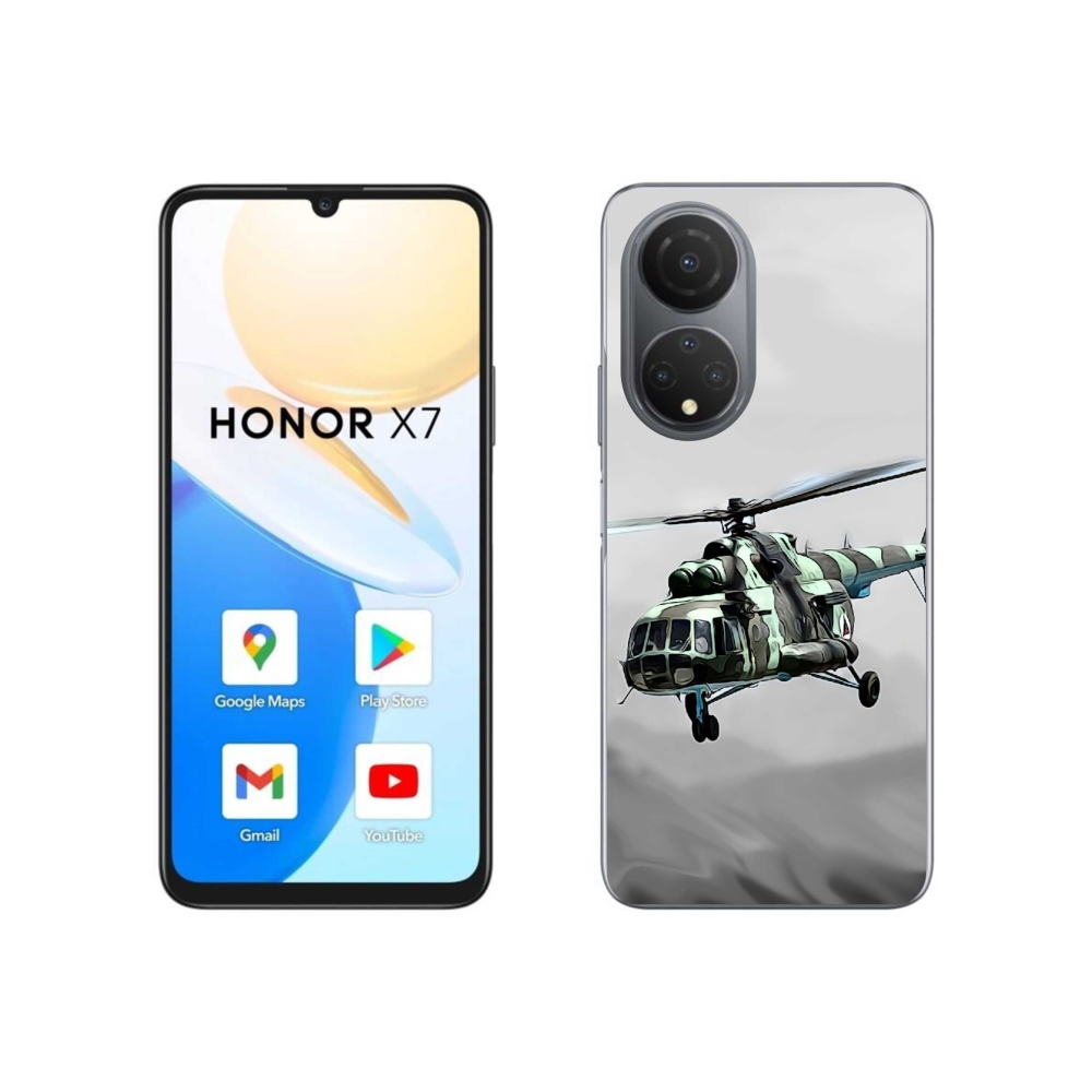 Gelový kryt mmCase na Honor X7 - vojenský vrtulník