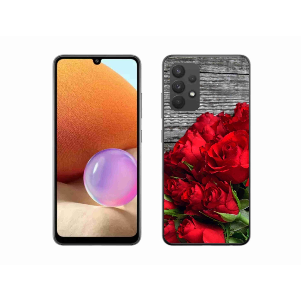 Gelový kryt mmCase na Samsung Galaxy A32 4G - červené růže