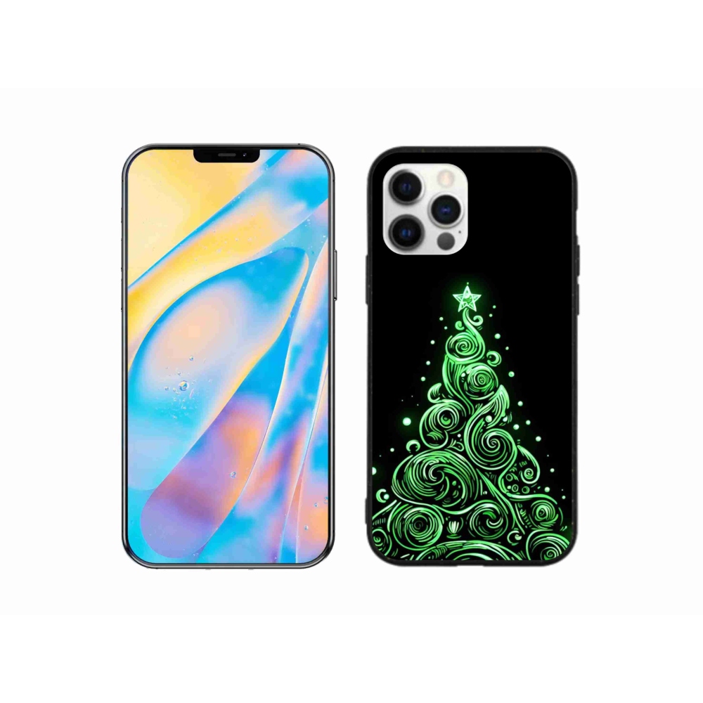 Gelový kryt mmCase na iPhone 12 Pro - neonový vánoční stromek 3