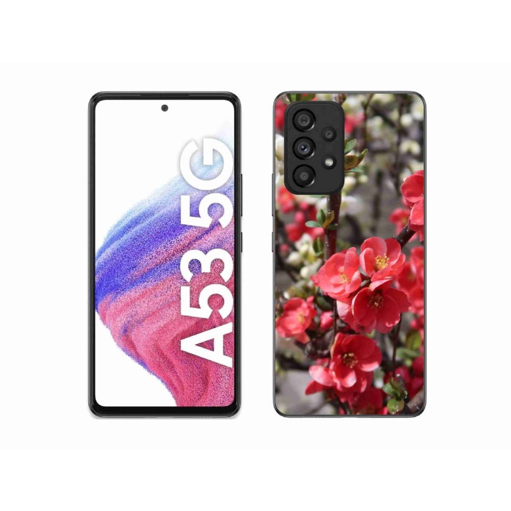 Gelový kryt mmCase na Samsung Galaxy A53 5G - červené květy