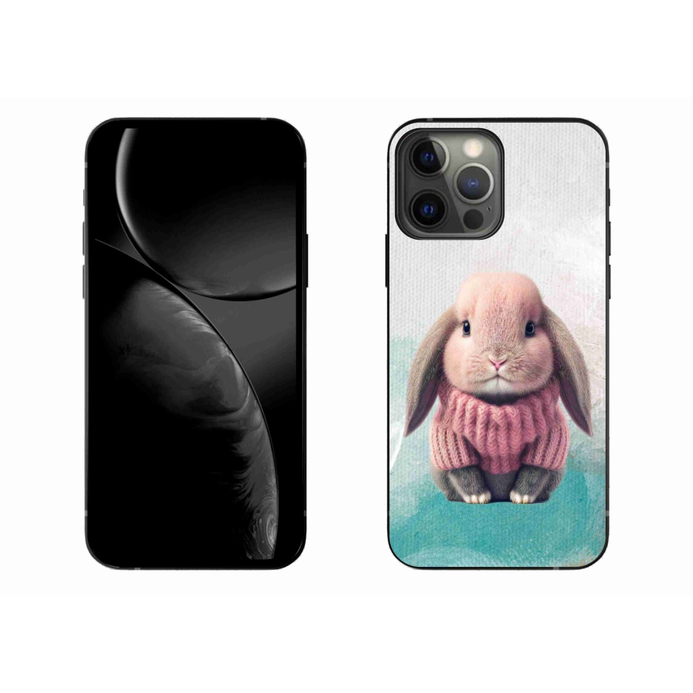 Gelový kryt mmCase na iPhone 13 Pro Max - králíček ve svetru