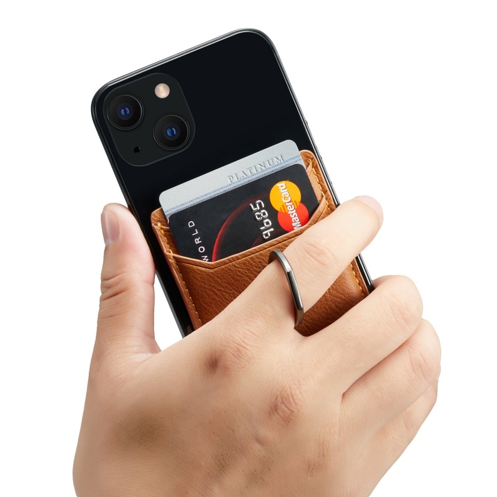 MUXMA nalepovací pouzdro na karty na mobilní telefon - hnědé