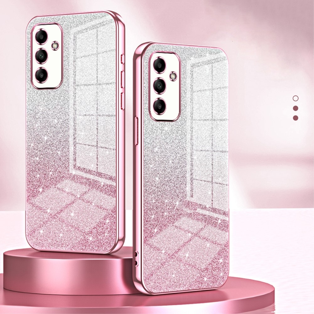 Cut gelový třpytivý obal na Samsung Galaxy A05s - růžový