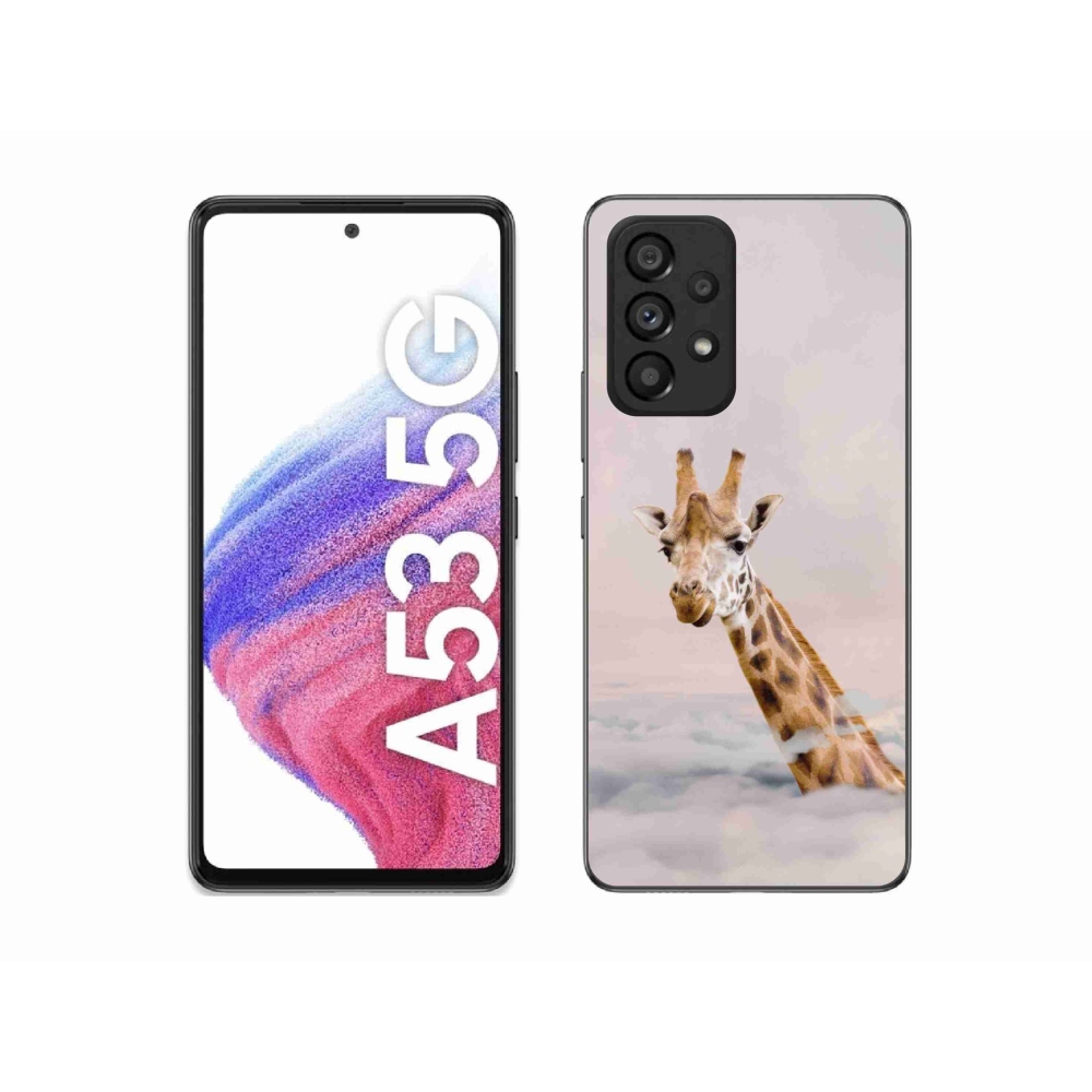 Gelový kryt mmCase na Samsung Galaxy A53 5G - žirafa v oblacích