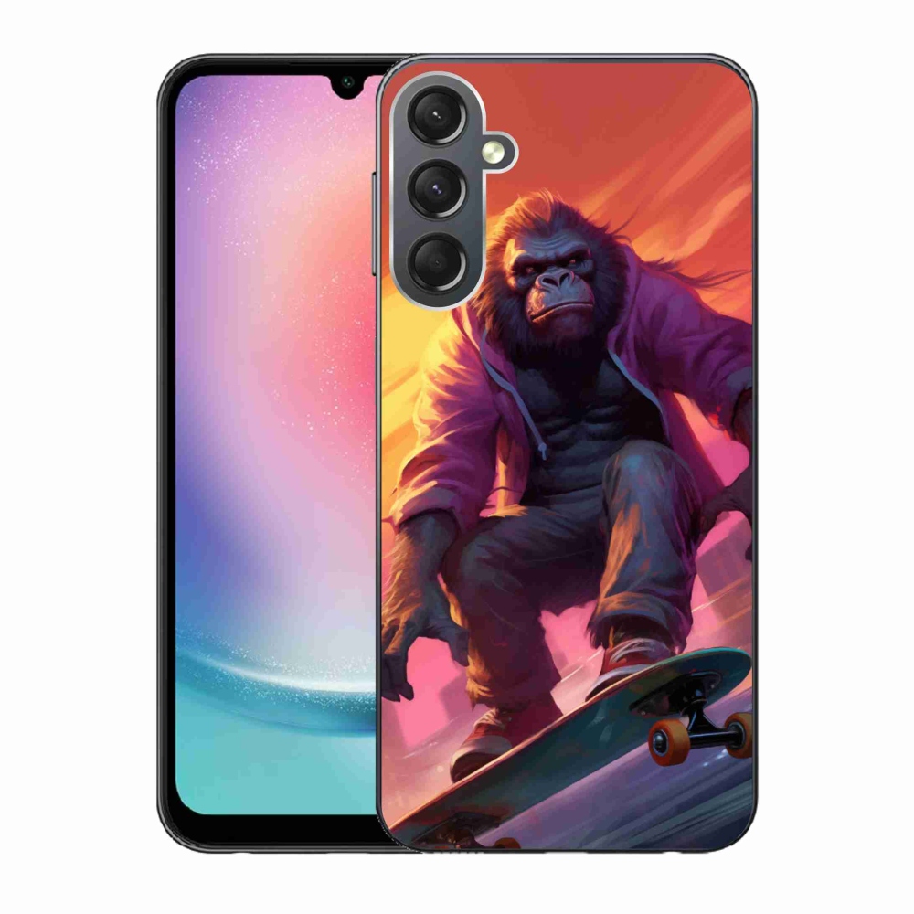 Gelový kryt mmCase na Samsung Galaxy A24 - gorila na skateboardu
