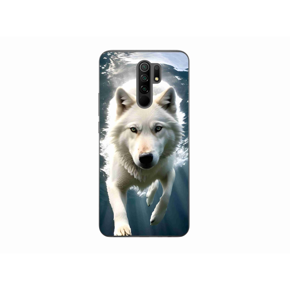 Gelový kryt mmCase na Xiaomi Redmi 9 - bílý vlk