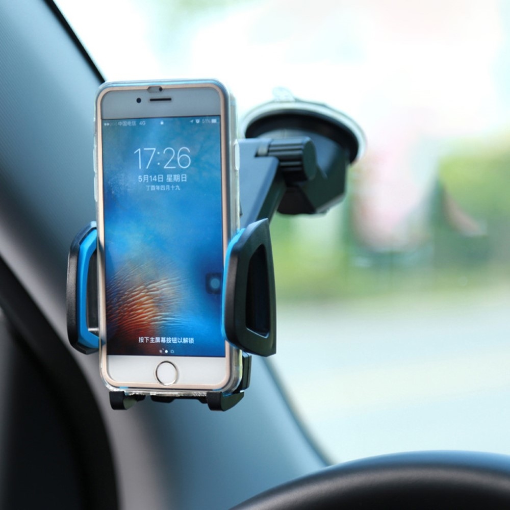 Univerzální držák do auta na sklo pro mobilní telefon do 6,3 - žlutý