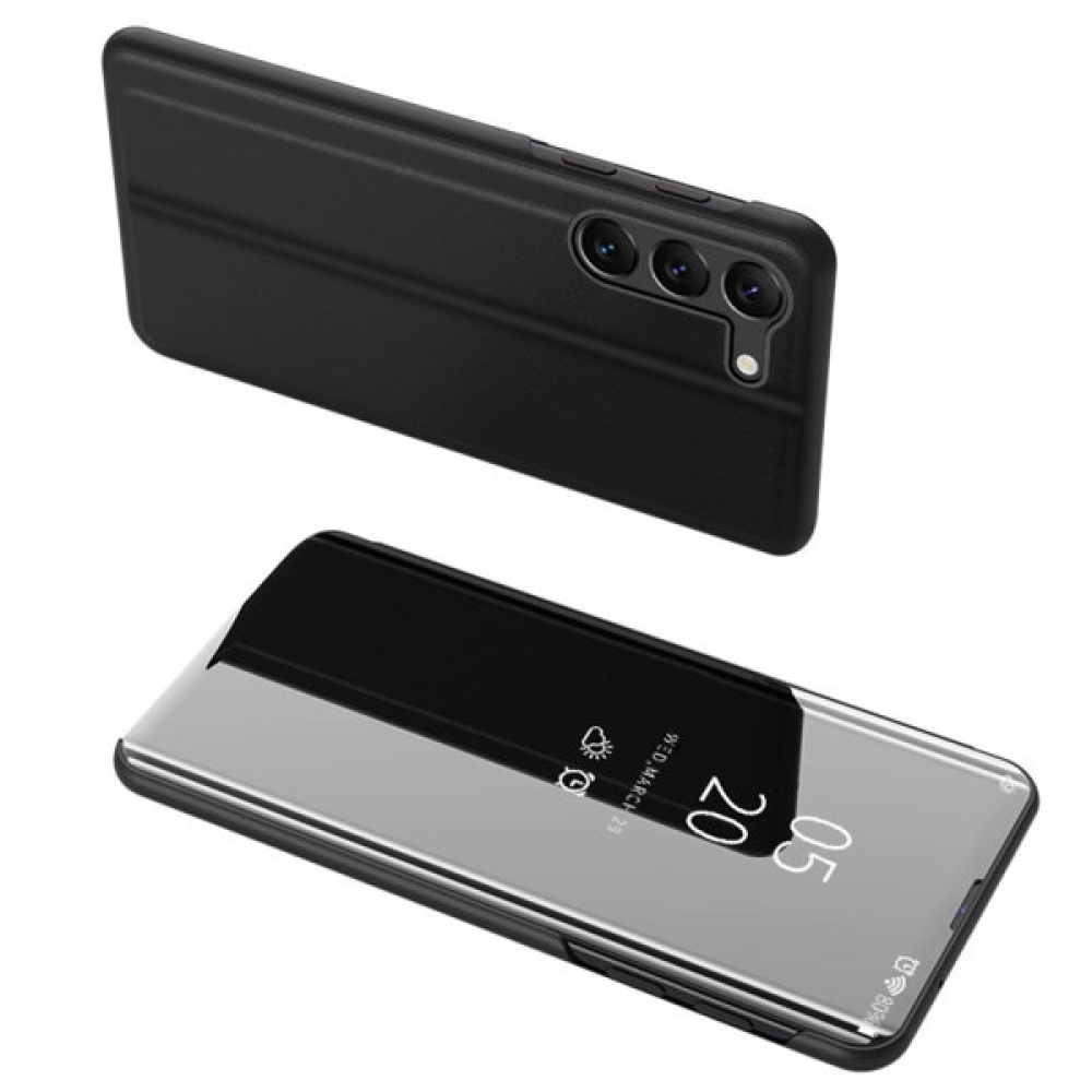 Clear zavírací kryt s průhledným předkem na Samsung Galaxy S23 - černý