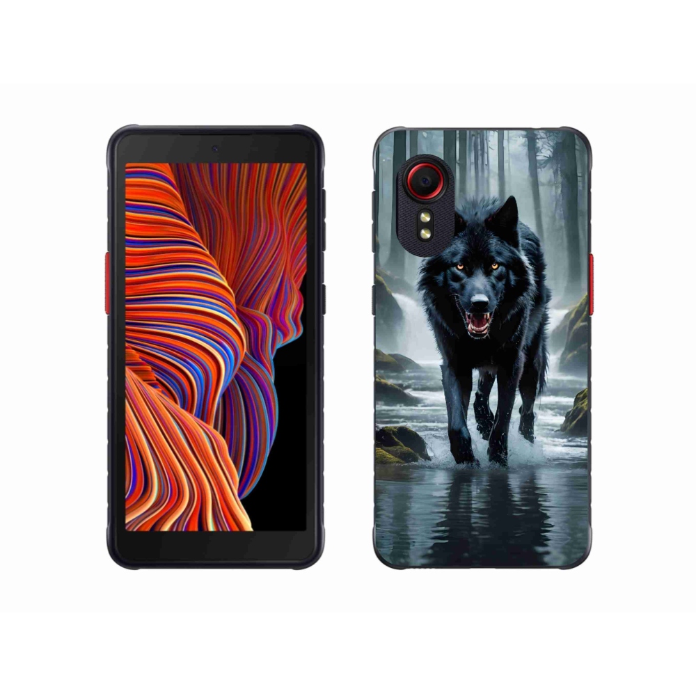 Gelový kryt mmCase na Samsung Galaxy Xcover 5 - černý vlk