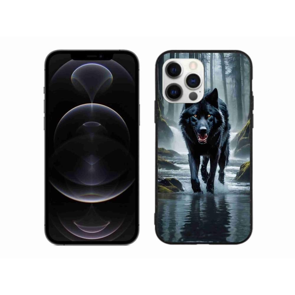 Gelový kryt mmCase na iPhone 12 Pro Max - černý vlk