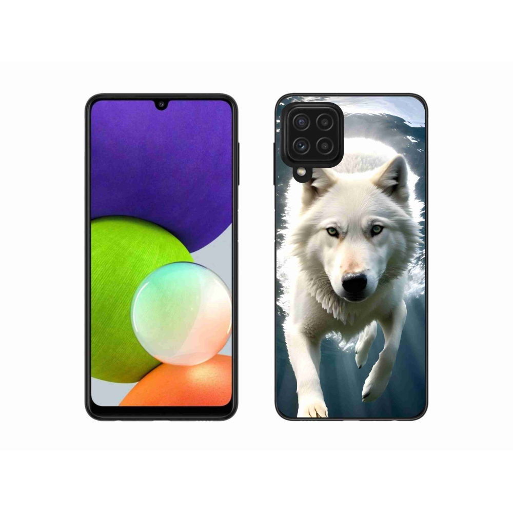 Gelový kryt mmCase na Samsung Galaxy A22 4G - bílý vlk