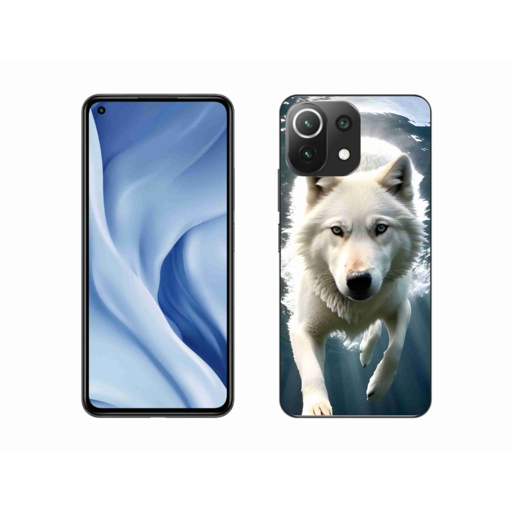 Gelový kryt mmCase na Xiaomi Mi 11 Lite 4G/5G - bílý vlk
