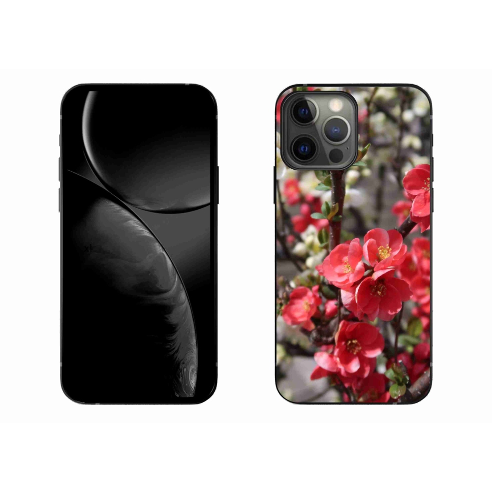 Gelový kryt mmCase na iPhone 13 Pro Max - červené květy