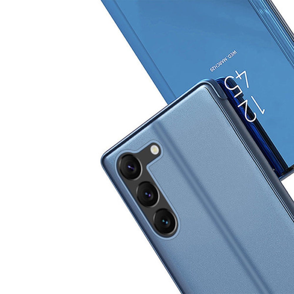 Clear zavírací kryt s průhledným předkem na Samsung Galaxy S23 - modrý