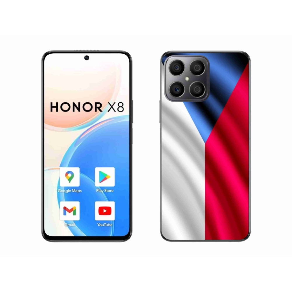 Gelový kryt mmCase na mobil Honor X8 4G - česká vlajka