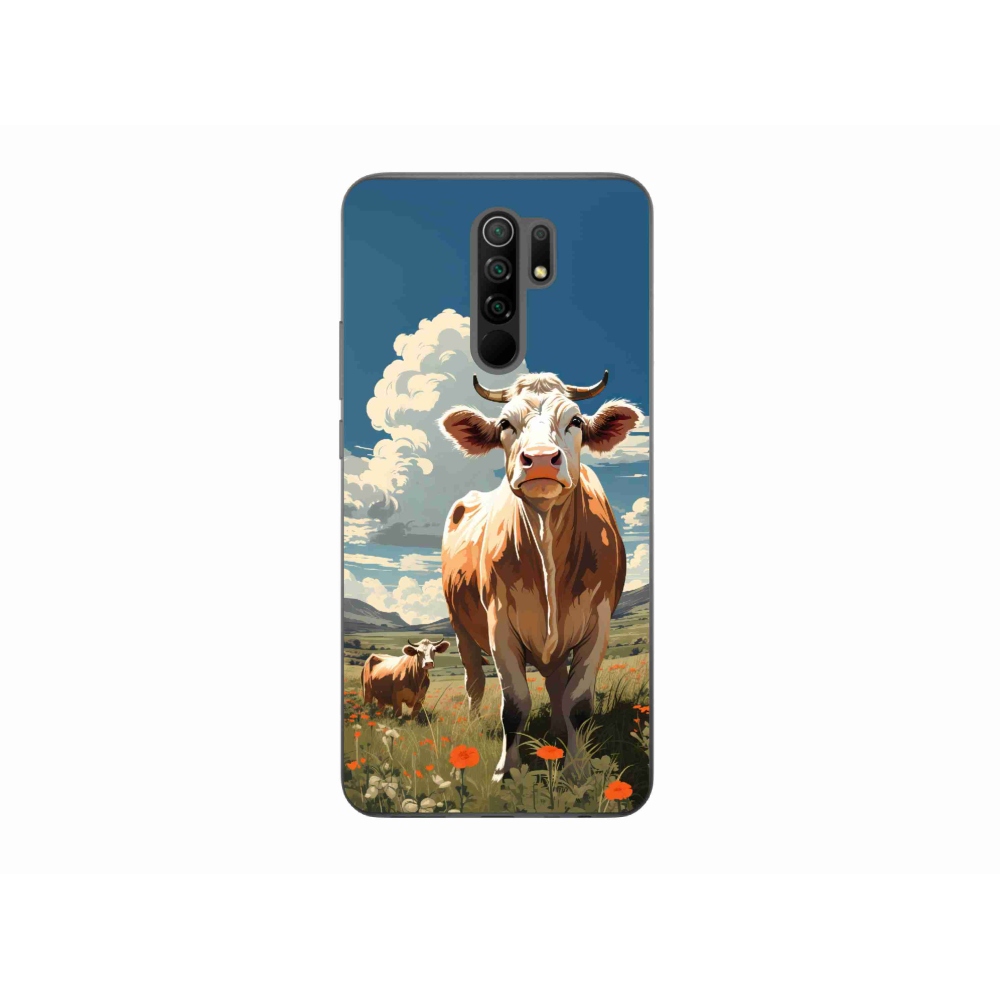Gelový kryt mmCase na Xiaomi Redmi 9 - krávy na louce