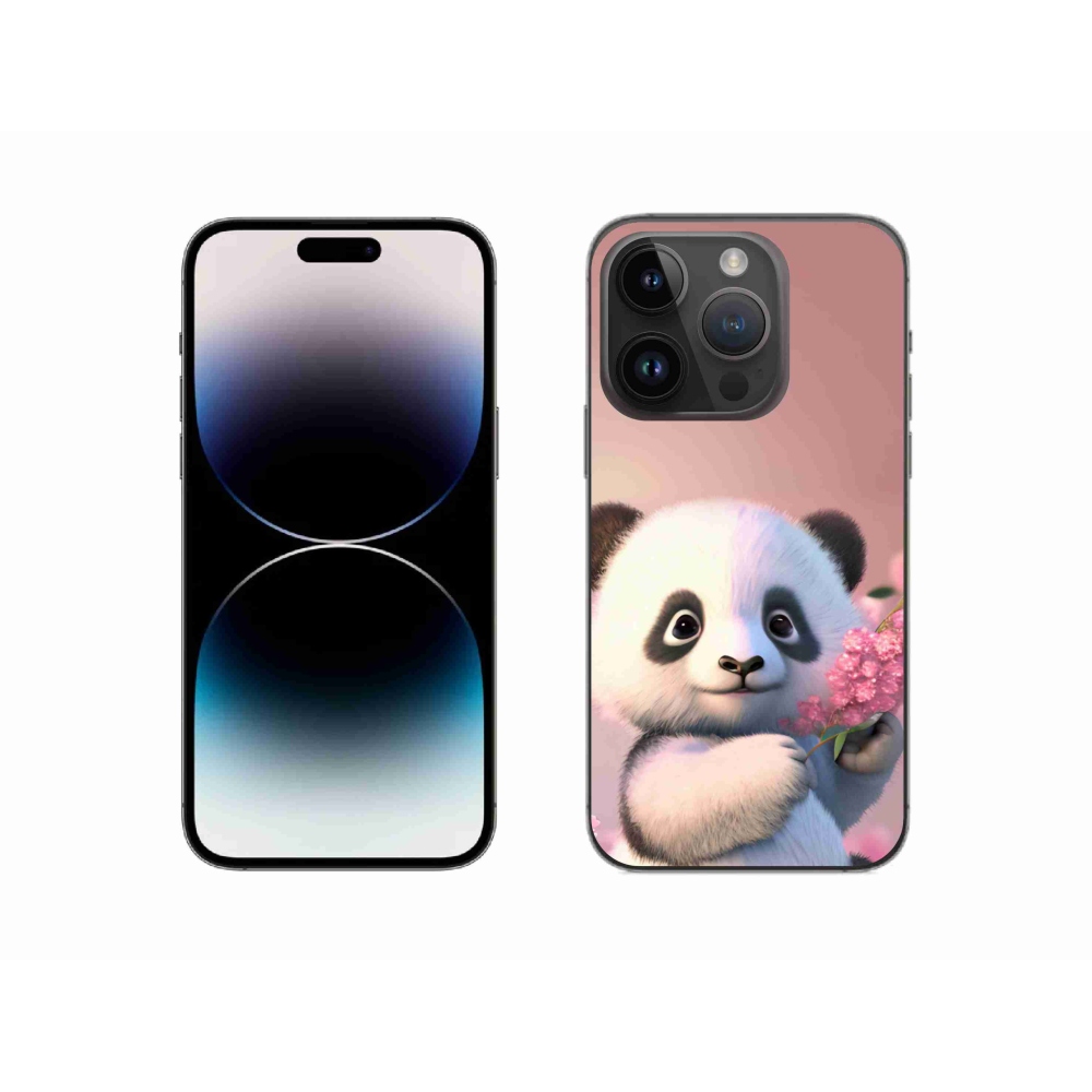 Gelový kryt mmCase na iPhone 14 Pro - roztomilá panda