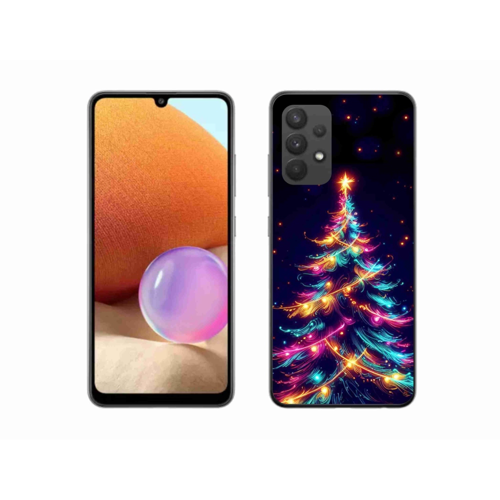 Gelový kryt mmCase na Samsung Galaxy A32 4G - neonový vánoční stromek