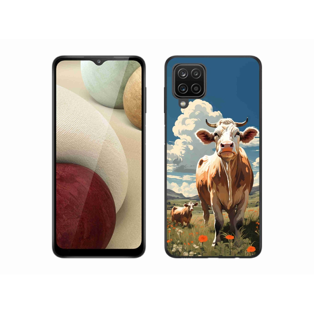 Gelový kryt mmCase na Samsung Galaxy M12 - krávy na louce