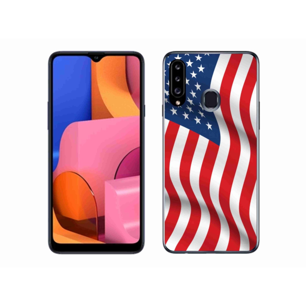 Gelový kryt mmCase na mobil Samsung Galaxy A20s - USA vlajka
